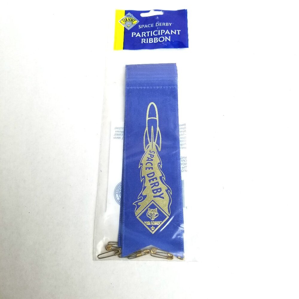 Boy Scouts Space Derby Participant Ribbon Blue NOS Sealed 10 Pack Cub Scout BSA